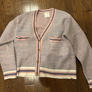 Sandro Pink and Blue Knit Cardigan